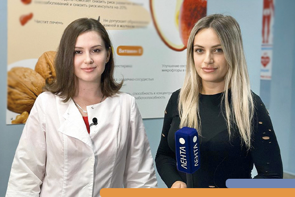 Интервью для ТВ «Лента» о важности включения овощей и фруктов в рацион питания Фотография к новости Интервью для ТВ «Лента» о важности включения овощей и фруктов в рацион питания