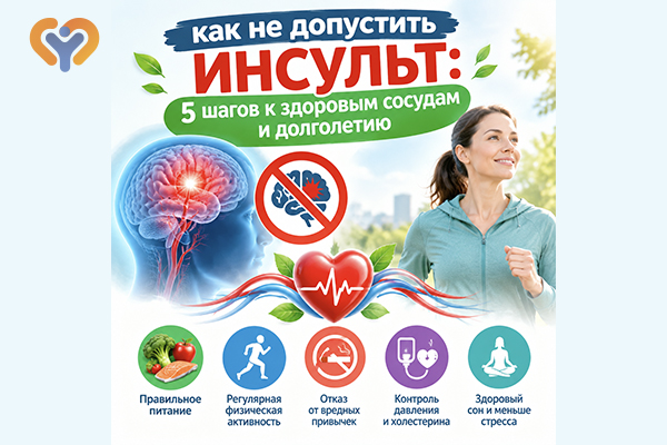 Как не допустить инсульт: 5 шагов к здоровым сосудам и долголетию